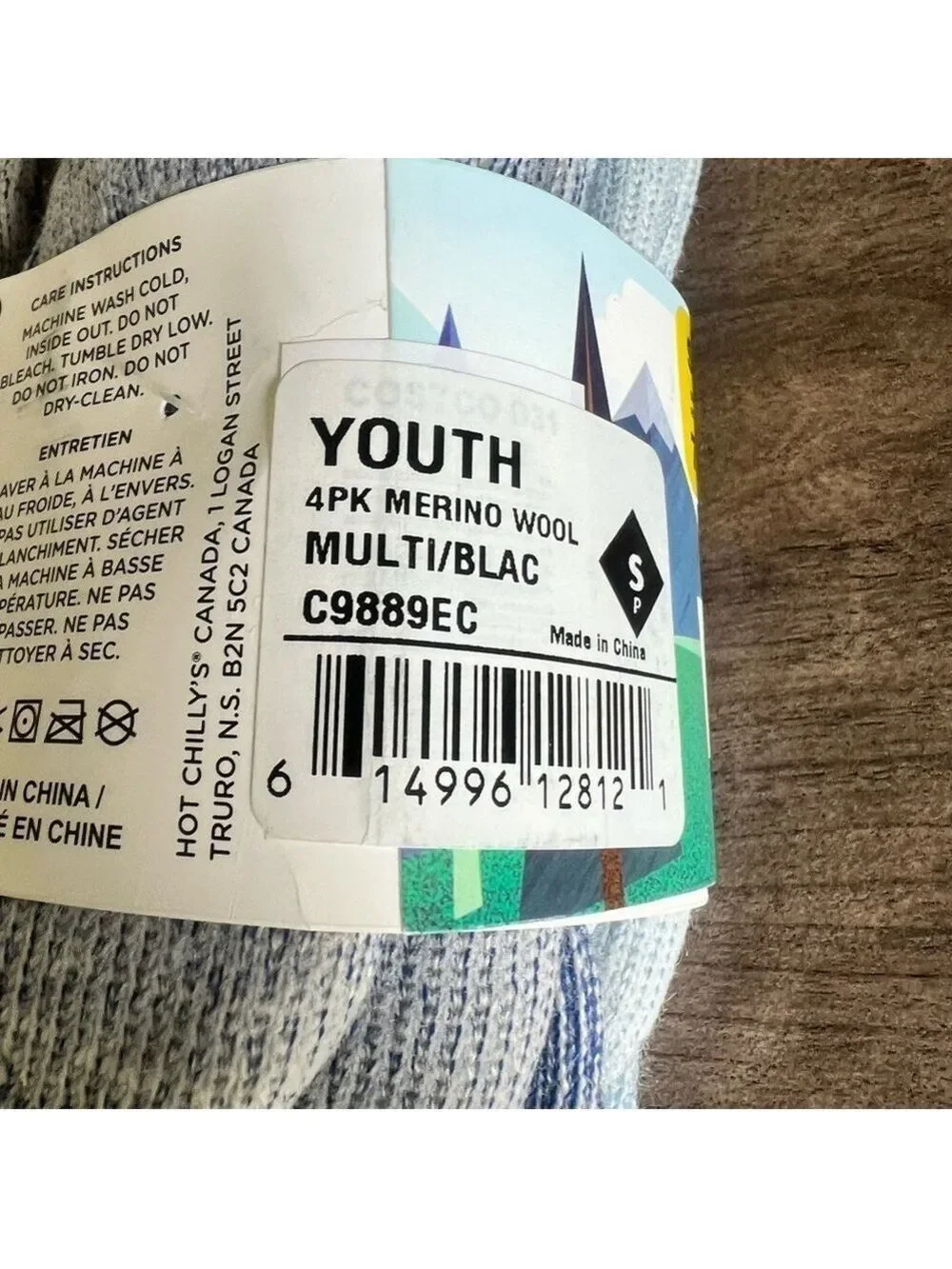 Hot Chillys 72% Merino Wool 4 Pack Youth Trail Sock Size Small 7 – 11